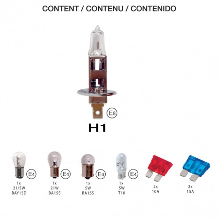 Coffret ampoules homologues 12v h1