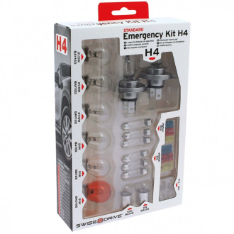 Swiss drive coffret d'ampoules de remplacement h4 + 18 ampoules + 12 fusibles