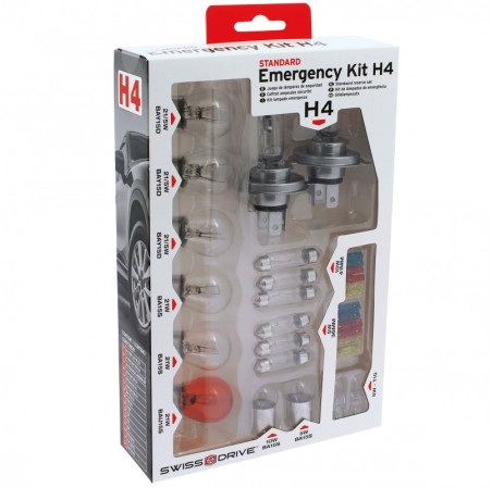 Swiss drive coffret d'ampoules de remplacement h4 + 18 ampoules + 12 fusibles
