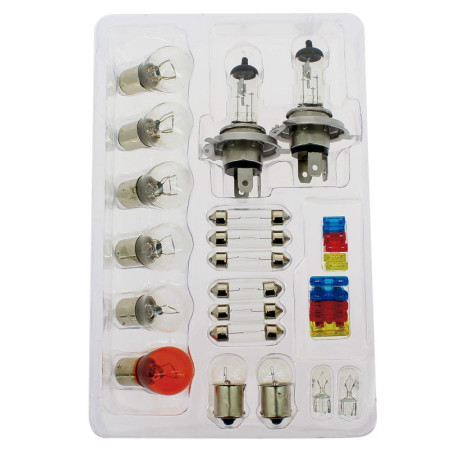 Swiss drive coffret d'ampoules de remplacement h4 + 18 ampoules + 12 fusibles