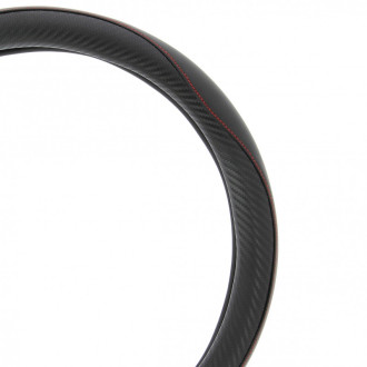 Racesport couvre volant noir carbone surpiqure rouge 37-39cm 2