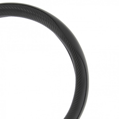 Racesport couvre volant noir carbone surpiqure noire 37-39cm