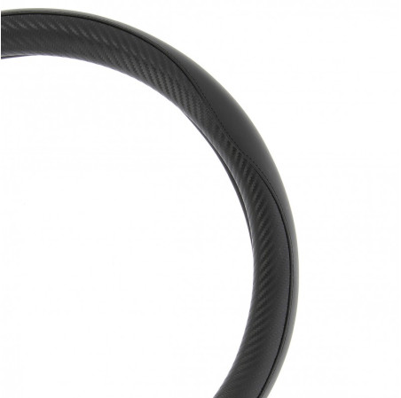 Racesport couvre volant noir carbone surpiqure noire 37-39cm