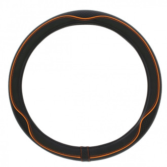 Couvre volant CENTAURO de la marque SWISS DRIVE. Dimension : Diamètre 37-39 cm. Couleur noir et orange. 2