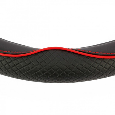 Couvre volant CENTAURO de la marque SWISS DRIVE, compatible avec les volants à méplat. Dimension : Diamètre 37-39 cm. Couleur no