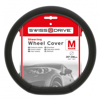 Couvre volant DT2 de la marque SWISS DRIVE, compatible avec les volants à méplat. Dimension : Diamètre 37-39 CM. Couleur noir.