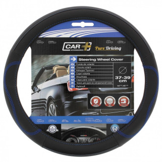 Car+ Avec Les Volants À Méplat, Surpiqure Élégante COUVRE VOLANT NOIR SURPIQURE BLEUE 37-39CM