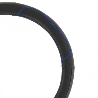 Car+ Avec Les Volants À Méplat, Surpiqure Élégante COUVRE VOLANT NOIR SURPIQURE BLEUE 37-39CM 2