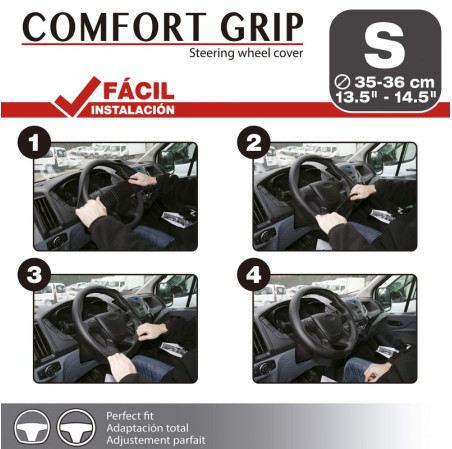 Couvre volant plat surpiqure noire de marque CAR+. Dimension : Diamètre 35-36 CM. Couleur : noir. Couvre volant fin, discret mai