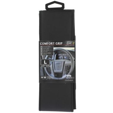Couvre volant plat micro-perforé, surpiqure noire de marque CAR+. Dimension : Diamètre 39-40 CM. Couleur noir. Couvre volant fin