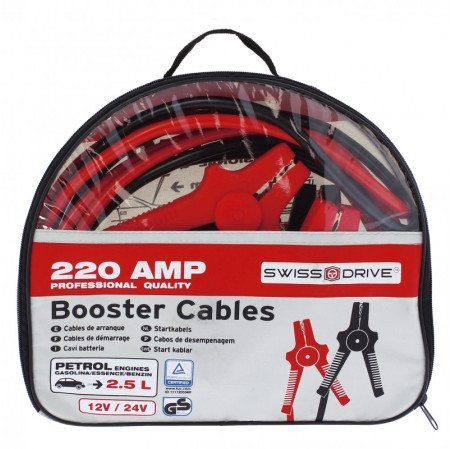 Swiss drive cables de demarrage rec.cuivre 220amp. 18mm². 3,0m. gs-tuv.