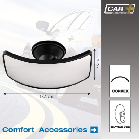 Retroviseur interieur convexe jumbo view 13,5x6,8cm