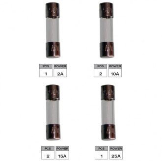 Boite de 6 fusibles verre amperage variable 2