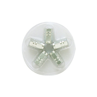 Bouchons de valve hexagonaux argent 5pces 2