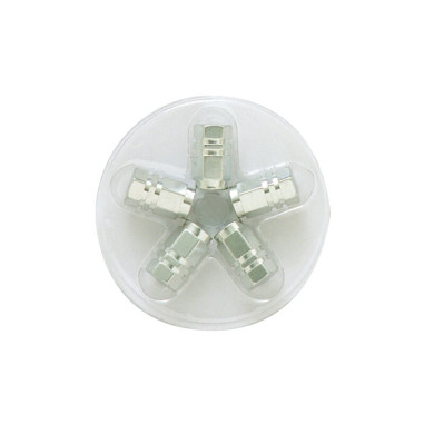 Bouchons de valve hexagonaux argent 5pces