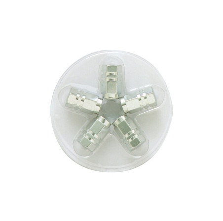 Bouchons de valve hexagonaux argent 5pces