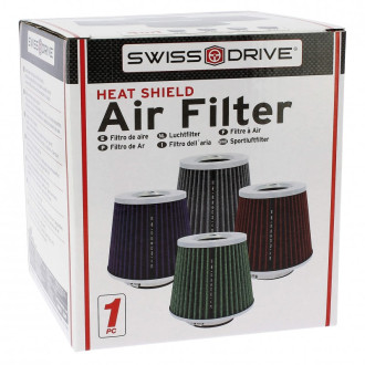 Filtre a air universel stream vert + 4 bagues