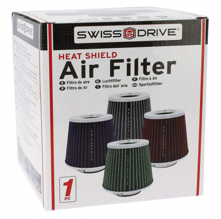 Filtre a air universel stream vert + 4 bagues