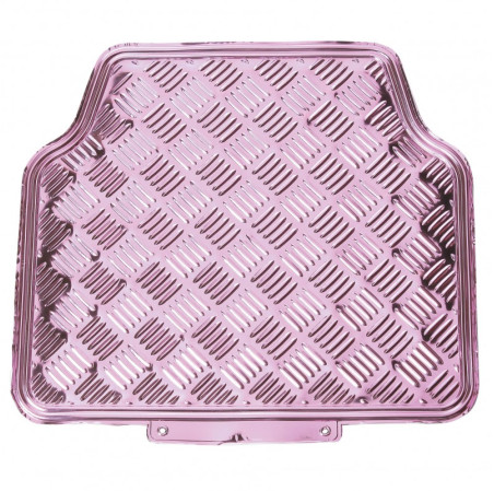 Tapis PVC universel look aluminium SWISS DRIVE. Set de 4 pièces. Dimensions Avant : 2* 65 x 47cm - Arrière 2* 41 x 47cm. Disponi