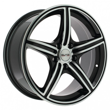 4 JANTES Vendetta noir face polie 6x14 4x108 et25 cb65.1