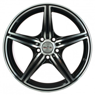 4 JANTES Vendetta noir face polie 6x14 4x108 et25 cb65.1 2