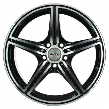 4 JANTES Vendetta noir face polie 6x14 4x108 et25 cb65.1