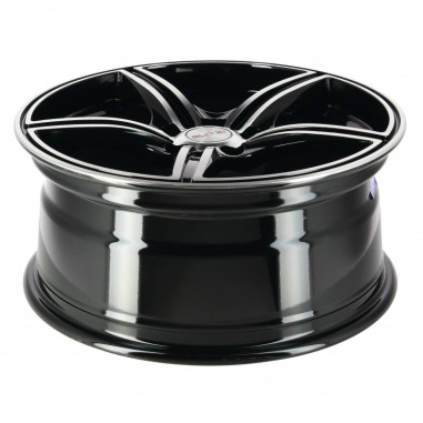4 JANTES Vendetta noir face polie 6x14 4x108 et25 cb65.1