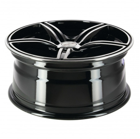 4 JANTES Vendetta noir face polie 6x14 4x108 et25 cb65.1