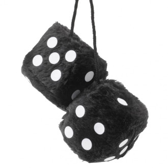 Dés décoratifs CAR+ 6 x 6cm, noir points blancs. 2