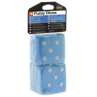 Dés décoratifs CAR+ 6 x 6cm, bleu clair points blancs.