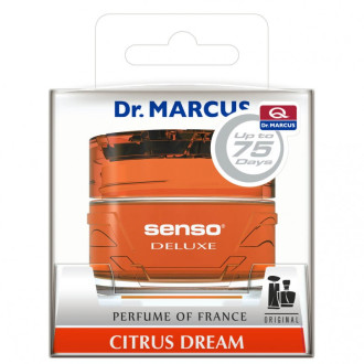 Désodorisants Dr Marcus de la gamme SENSO DELUXE. Parfum français dans un flacon en verre de 50 ml et parfum français. A poser s
