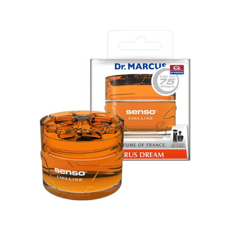 Désodorisants Dr Marcus de la gamme SENSO DELUXE. Parfum français dans un flacon en verre de 50 ml et parfum français. A poser s