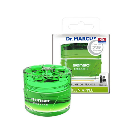 Désodorisants Dr Marcus de la gamme SENSO DELUXE. Parfum français dans un flacon en verre de 50 ml. A poser sous votre siège, da