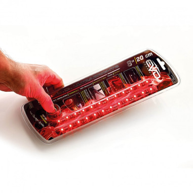 Bandes LED 20cm rouges de la marque EVO FORMANCE.