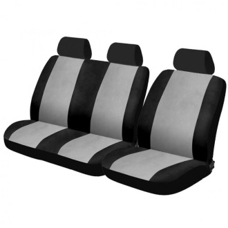 Housses de siège pour van de la marque SWISS DRIVE. Couleur : noir et gris. 6pcs. 2