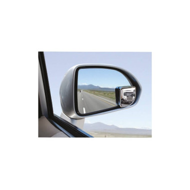 Lot de deux miroirs d'angles morts CAR+ à coller sur les rétroviseurs existants avec une fixation adhésive. Dimension : 5 x 5 cm