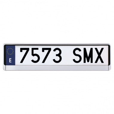 Support de plaque d'immatriculation ABS de la marque SWISS DRIVE. Couleur : chromée .