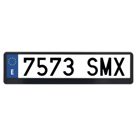 Support de plaque d'immatriculation ABS de la marque SWISS DRIVE. Couleur : noir.