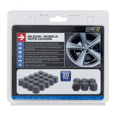 Protection silicone ecrous de roue noir 17mm - 20pcs