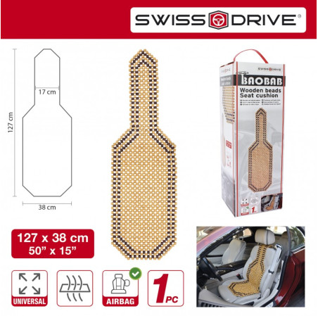 Couvre siège baobab SWISS DRVE. 1pc. Dimensions : 127 x 38 cm.