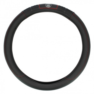 Couvre volant PARIS SAINT-GERMAIN compatible avec les volants de 37 à 39cm. Couleur : Noir avec surpiqure rouge. Produits sous l 2