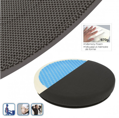 Coussin swiss drive a memoire de forme + gel pivotant 360°
