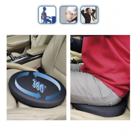Coussin swiss drive a memoire de forme + gel pivotant 360°