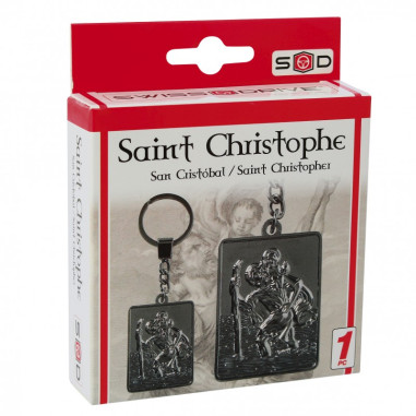 Porte-clefs saint christophe rectangle