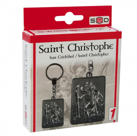 Porte-clefs saint christophe rectangle
