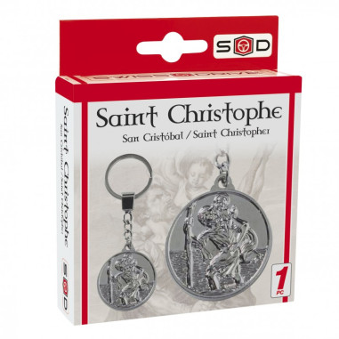 Porte-clefs saint christophe rond