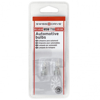 SWISS DRIVE BLISTER 2 AMPOULES WEDGE 12V. 3W. T10 W2.1x9.5D 2