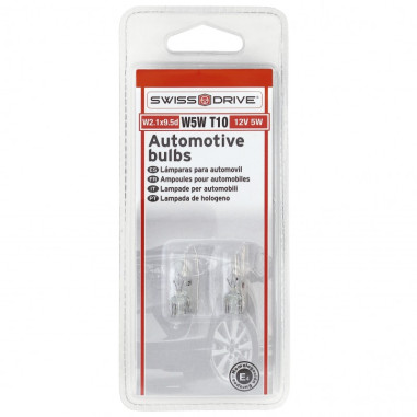 SWISS DRIVE BLISTER 2 AMPOULES WEDGE 12V. 3W. T10 W2.1x9.5D