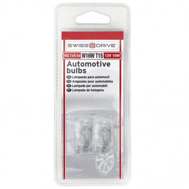 SWISS DRIVE BLISTER 2 AMPOULES WEDGE 12V. W16W. T15 W2.1x9.5D