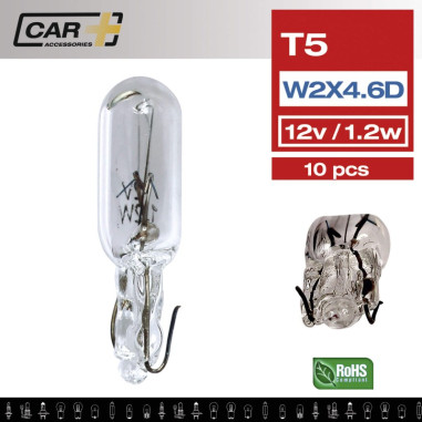 CAR+ AMPOULE WEDGE 12V. 1.2W. T5 W2x4.6D